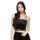 FUBU Γυναικεία αμάνικη μπλούζα Signature Rhinestone Velours Top